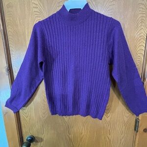Haband Women's Purple Mock Turtleneck Neck Sweater